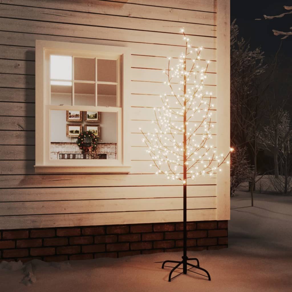 vidaXL LED Baum LED-Baum mit Kirschblüten Warmweiß 220 LEDs 220 cm