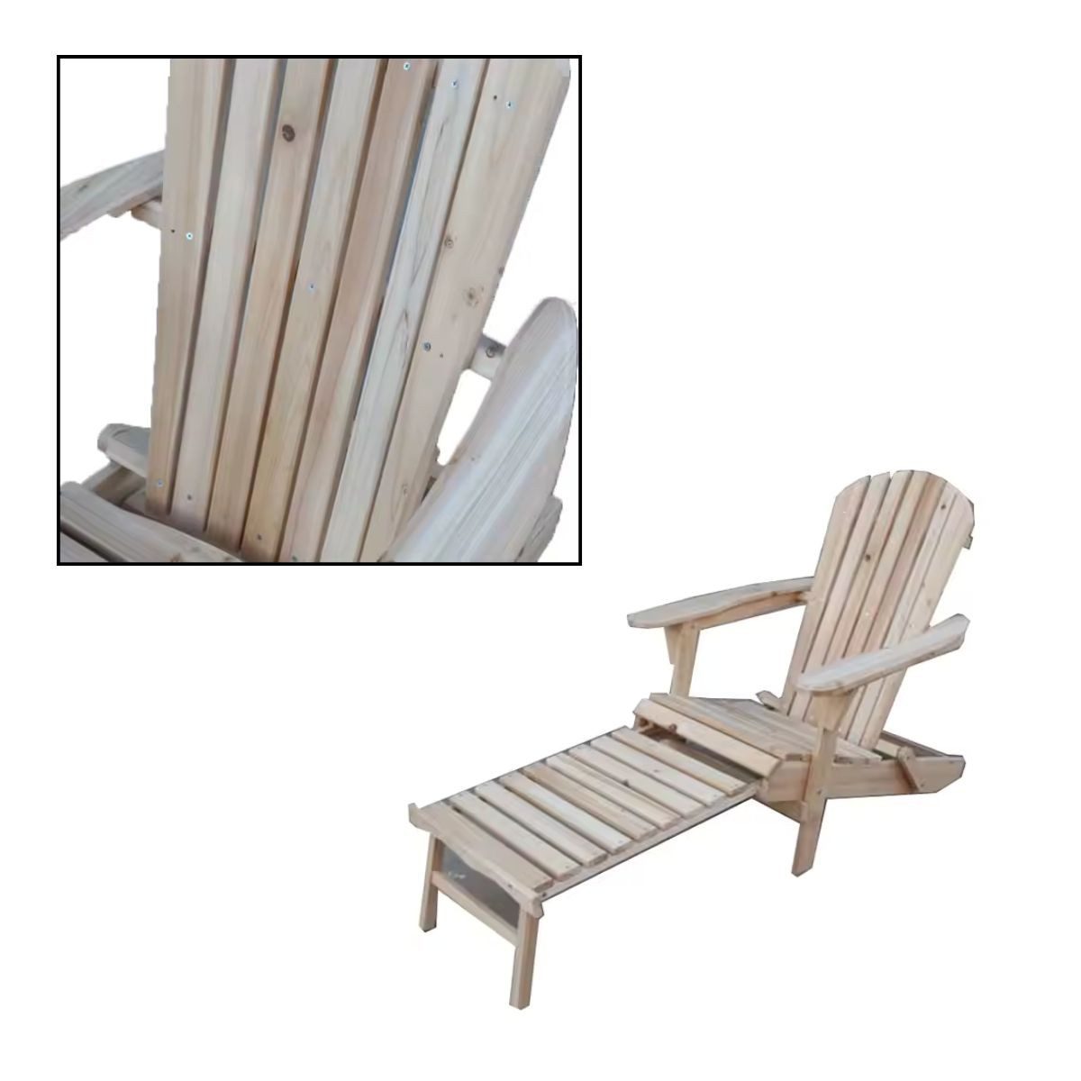 Divit Halter 2-in 1 Gartenstuhl GS21 Gartenliege Outdoorliege klappbar 150cm holz