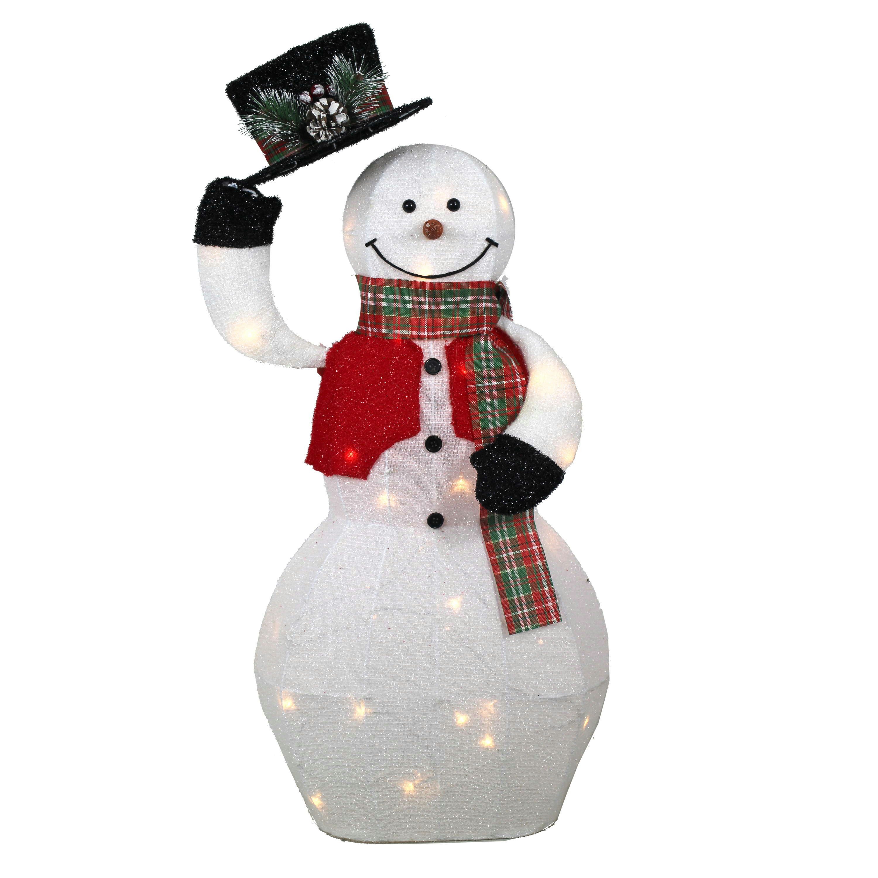 INNA-Glas Weihnachtsfigur Gartenfigur Schneemann COLWOOD, weiß-rot-schwarz, 45cm