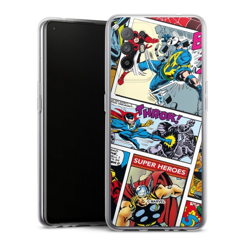 DeinDesign Handyhülle Marvel Retro Comic Blue, Oppo A94 5G Silikon Hülle Bumper Case Handy Schutzhülle