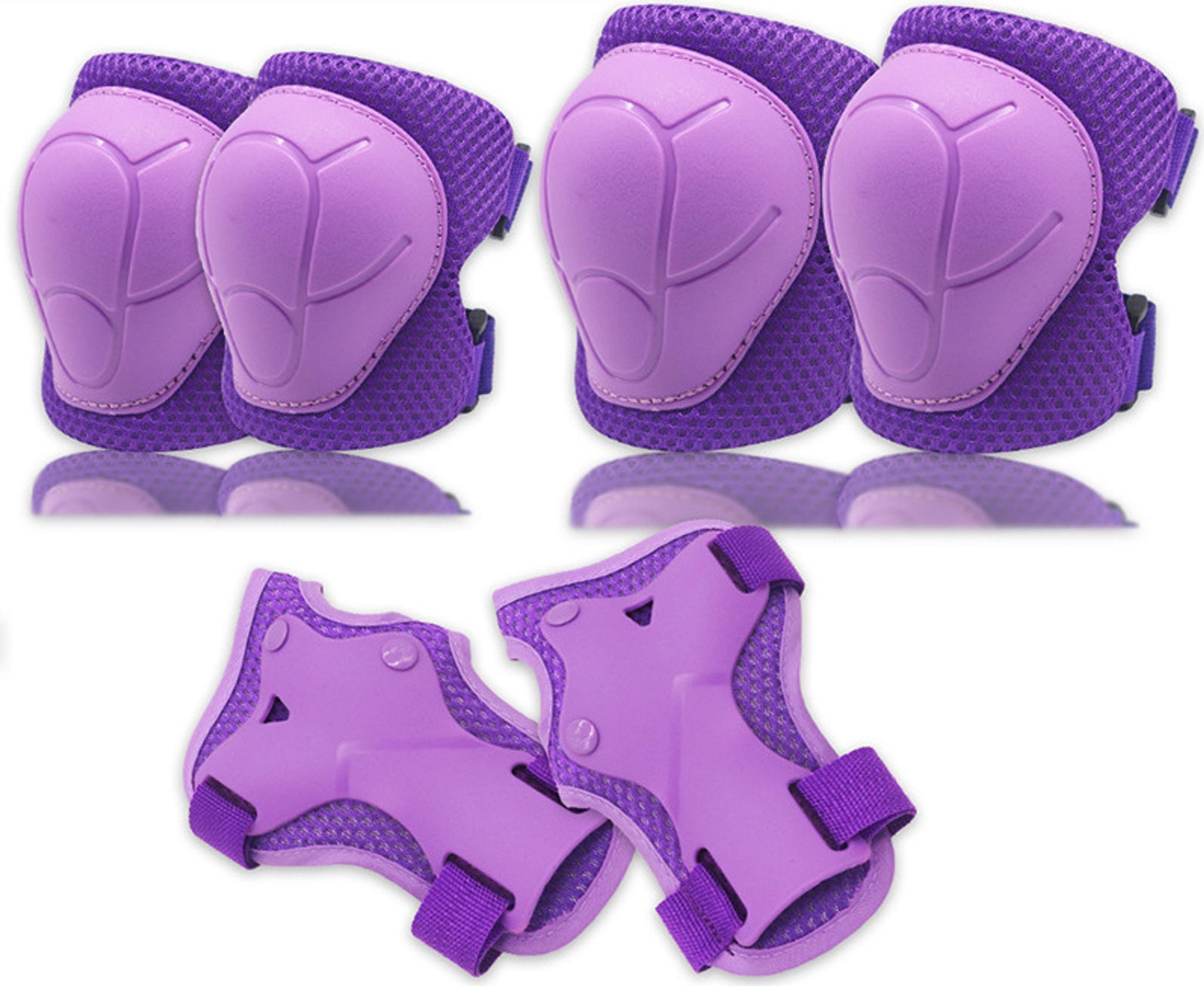 FELIXLEO Protektoren-Set Kinder Protektoren Set Knieschoner Schützer 6er Violett (1-tlg)