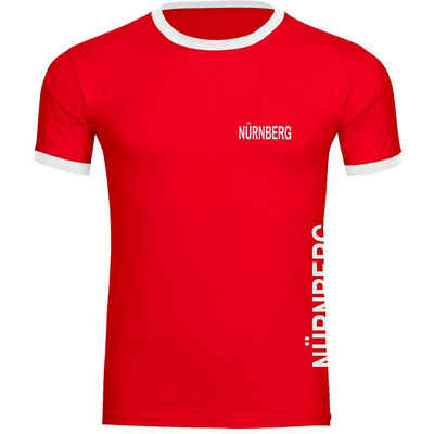 multifanshop T-Shirt Kontrast Nürnberg - Brust & Seite - Männer