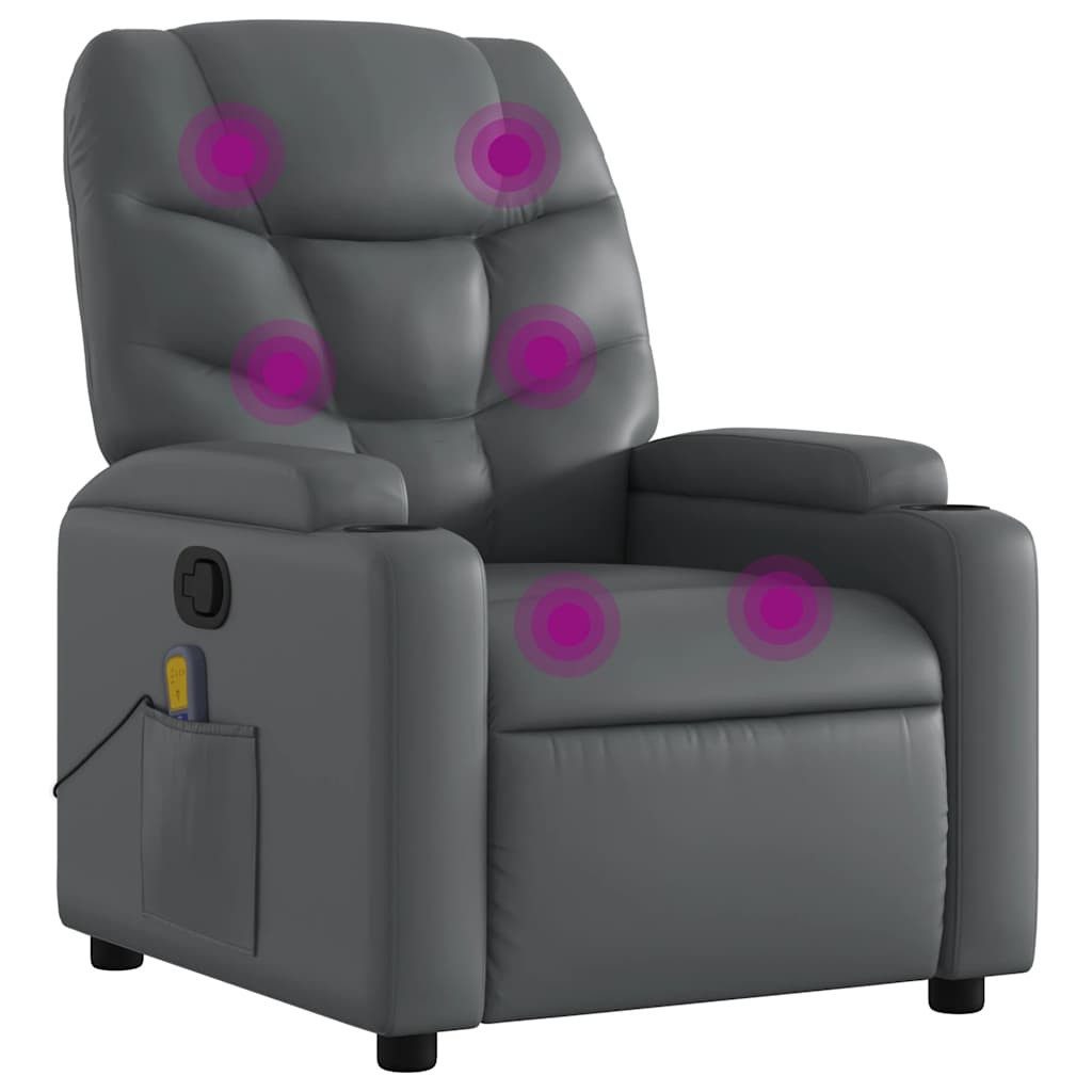vidaXL Sessel Massagesessel Grau Kunstleder (1-St) günstig online kaufen