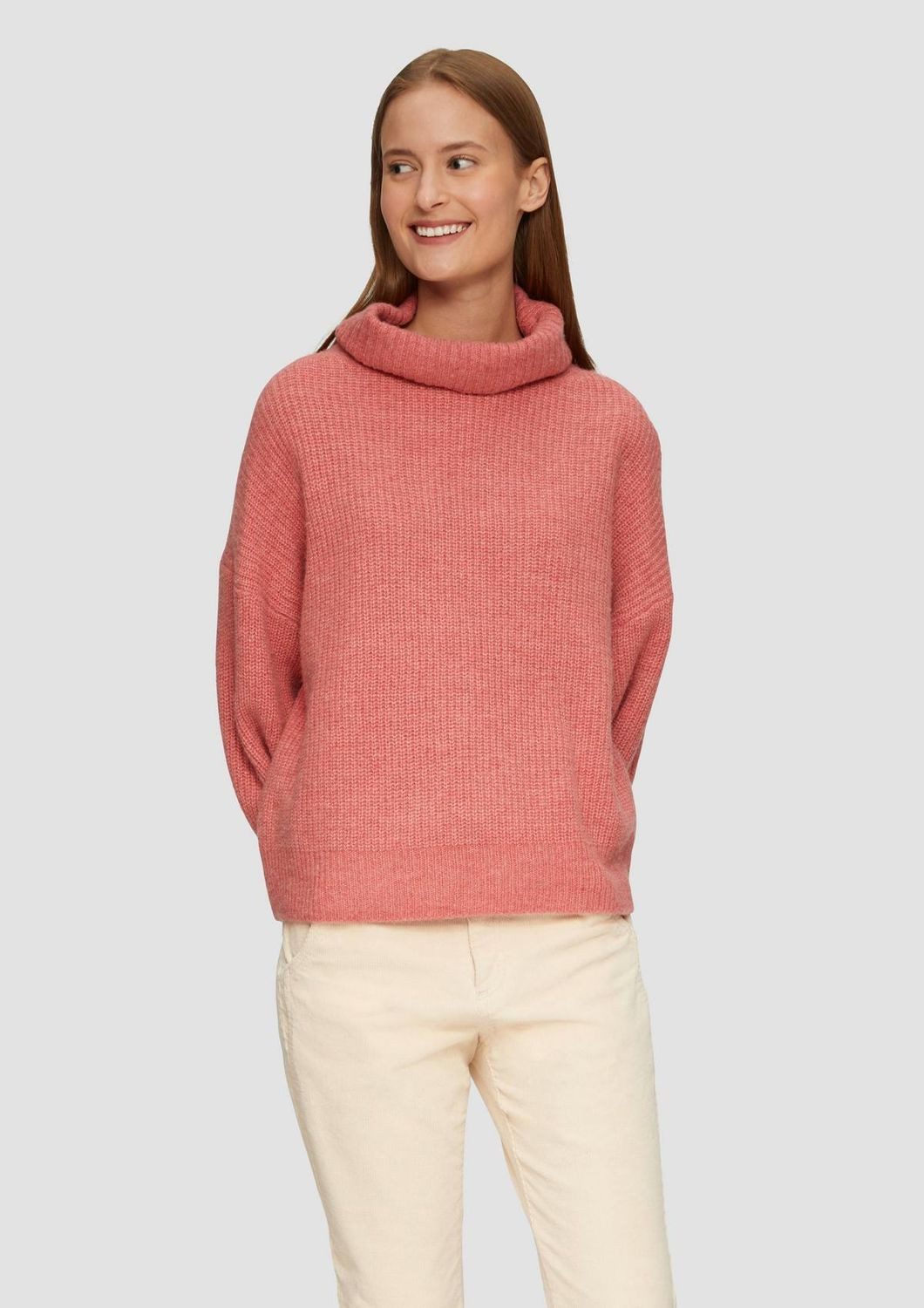 s.Oliver Strickpullover Oversized (1-tlg) mit Rollkragen in Oversized Passform