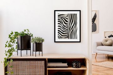 queence Bild mit Rahmen Zebra - Fell - Muster - Gerahmter Digitaldruck - Wandbild, Zebrafell (1 St), Holzrahmen - Dekoration - Schwarzer Rahmen - in verschiedenen Größen