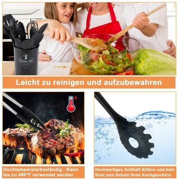 Clanmacy Kochbesteck-Set Küchenhelfer Silikon 12 tlg set Kochbesteck BBQ (12-tlg)