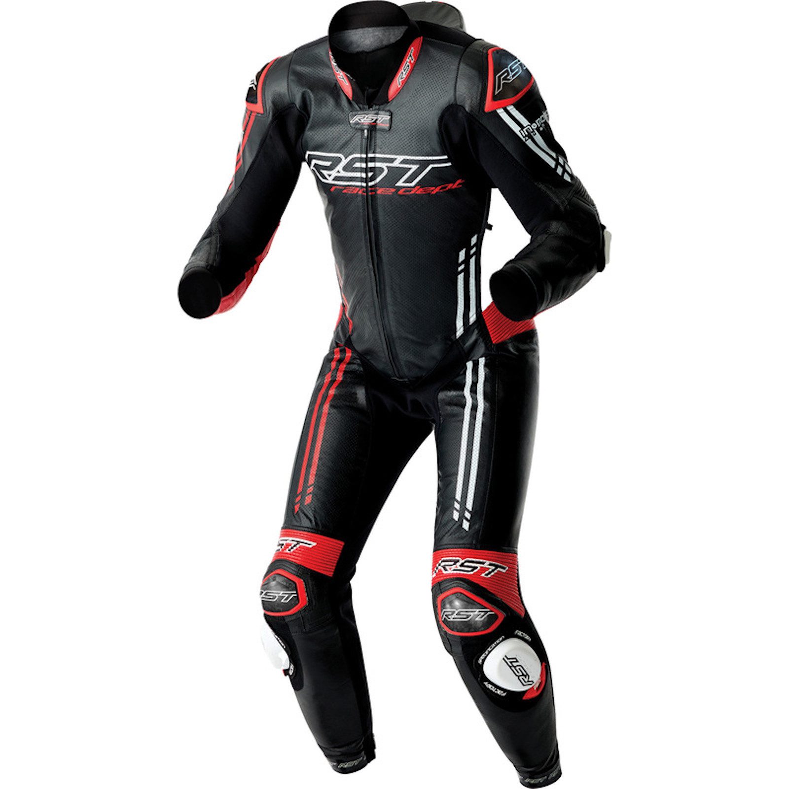 RST Motorradkombi RST Race Dept V4.2 D30 Airbag Lederkombi Schwarz / Rot / Weiss 48 lederkombi motorrad herren