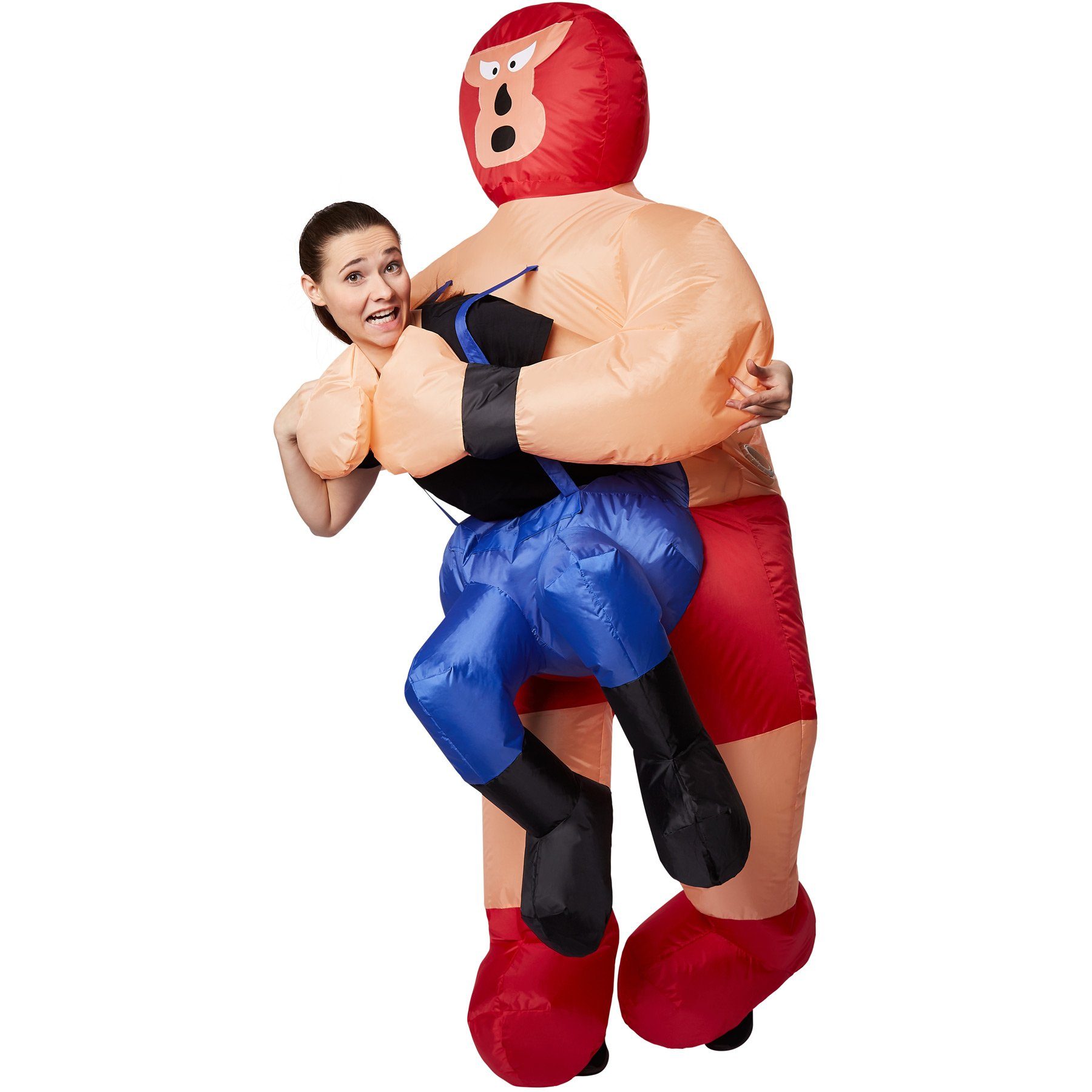 dressforfun Kostüm Selbstaufblasbares Aufsitzkostüm Wrestler, Batteriebetrieben, innerhalb von Sekunden aufgeblasen