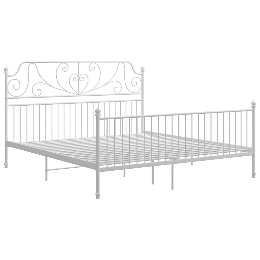furnicato Bettgestell Weiß Metall 180x200 cm günstig online kaufen