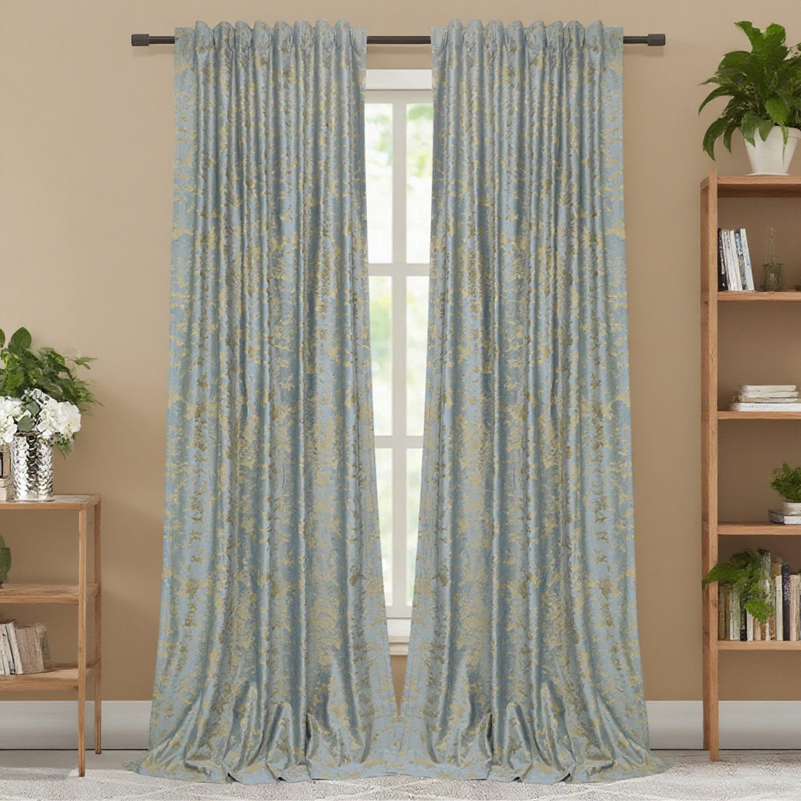 BTTO V&G Verdunkelungsvorhang Gardinen-Sets 2St, Samt Multifunktionsband mi günstig online kaufen