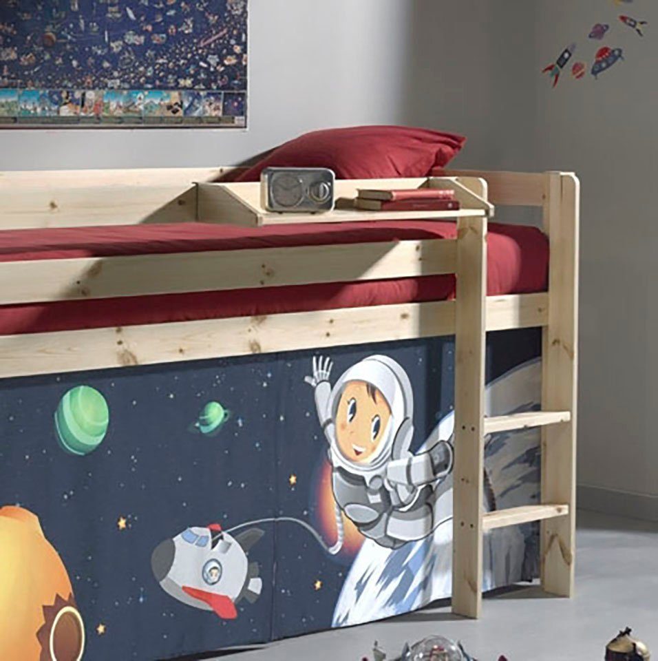 Vipack Kinderregal Pino, mit 2 Metallhaken, zum Anhängen am Bett, eine praktische Ergänzung zum Bett, 3 Farben