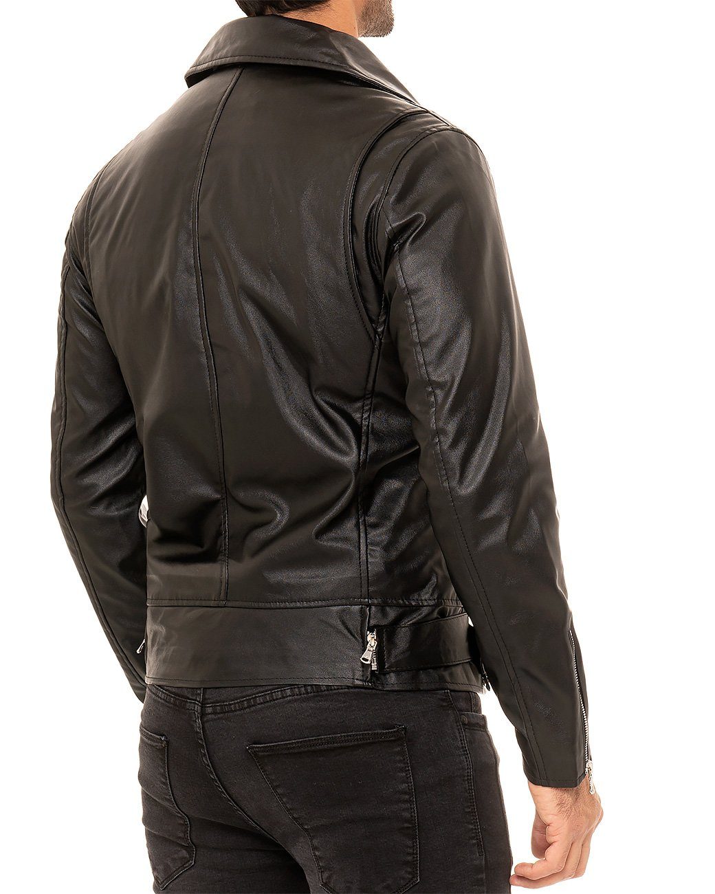 Reichstadt Bikerjacke Herren Regular Fit Echtlederjacke günstig online kaufen