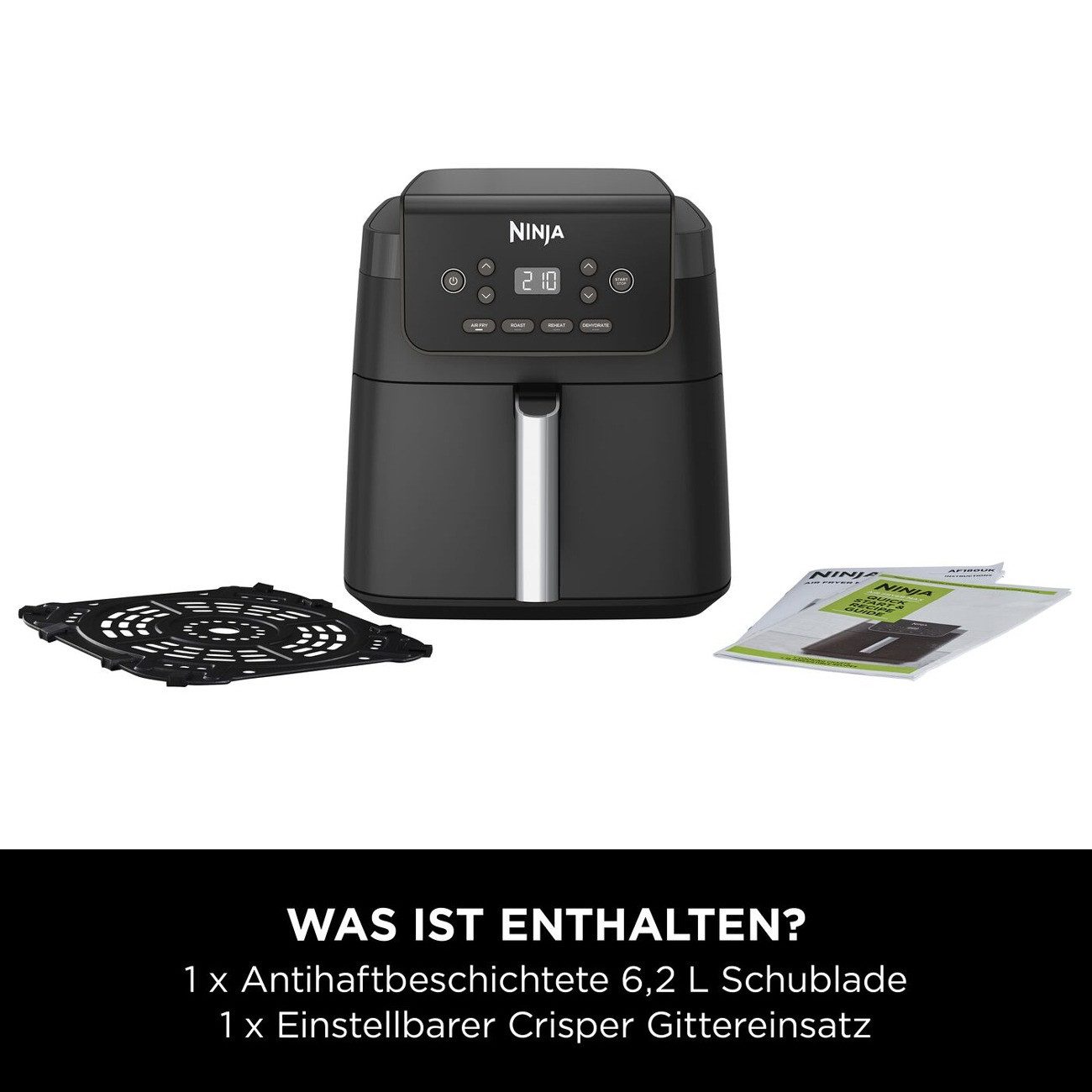 NINJA Fritteuse, 2000 W, 6.2 L Spülmaschinenfestes Zubehör gesundes Frittieren