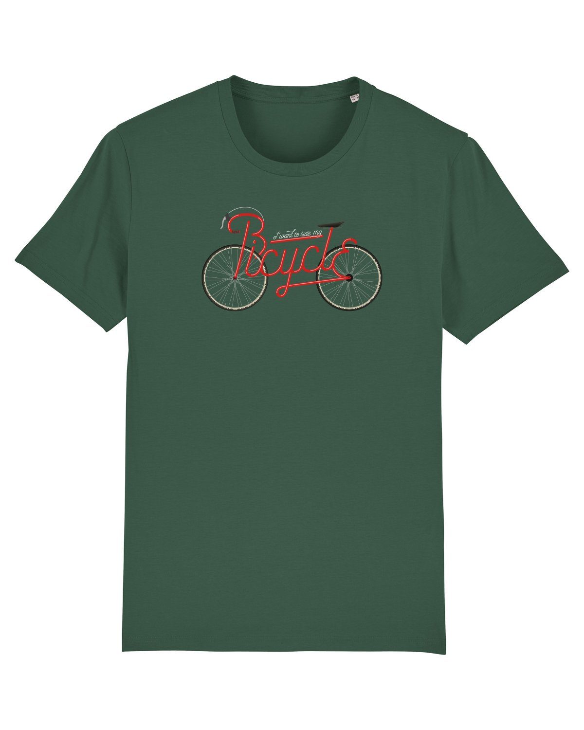 bicycle I Apparel ride flaschengrün wat? want (1-tlg) Print-Shirt my to