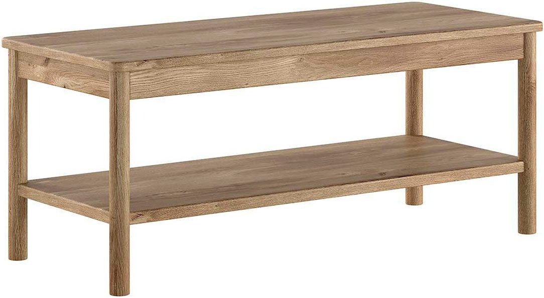 Vipack Bettbank Olive, Eiche teilmassiv in zeitlosem Design, universell einsetzbar (B/H/T ca. 110x46x46cm), Farbe Eiche natur, mit einem Ablageboden), sie kann am Bettende oder auch in der Diele eingesetzt werden