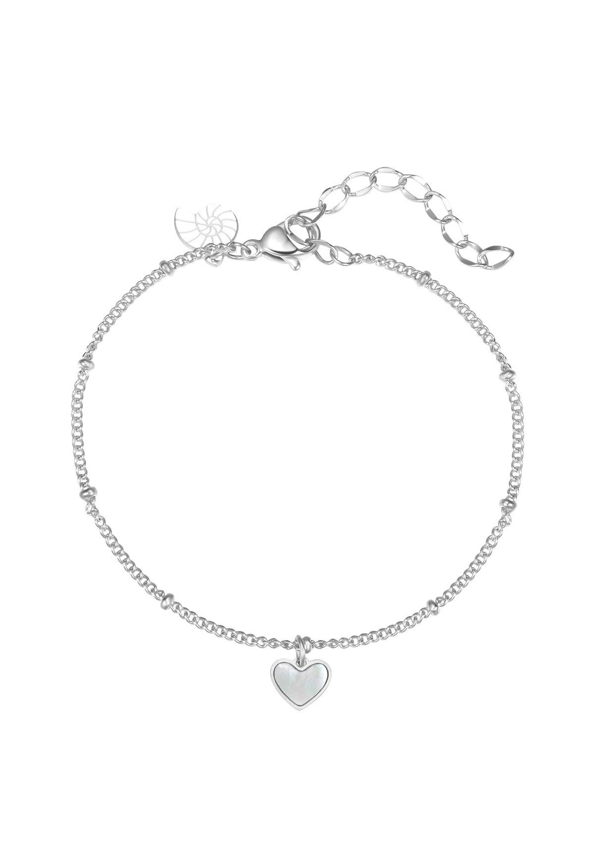 Hey Happiness Charm-Armband Perlmutt Herz hängend, günstig online kaufen