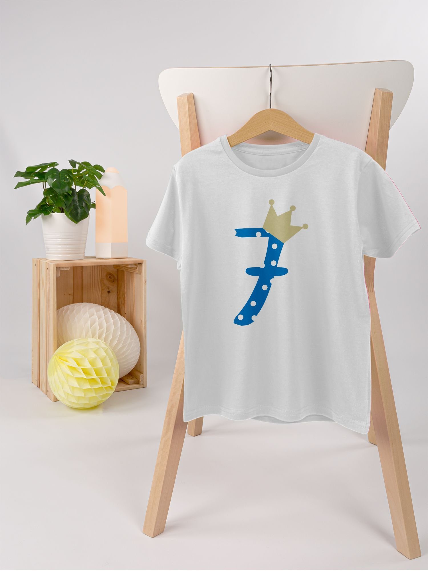 Shirtracer T-Shirt Sieben Krone Junge Siebter (1-tlg) 7. Geburtstag