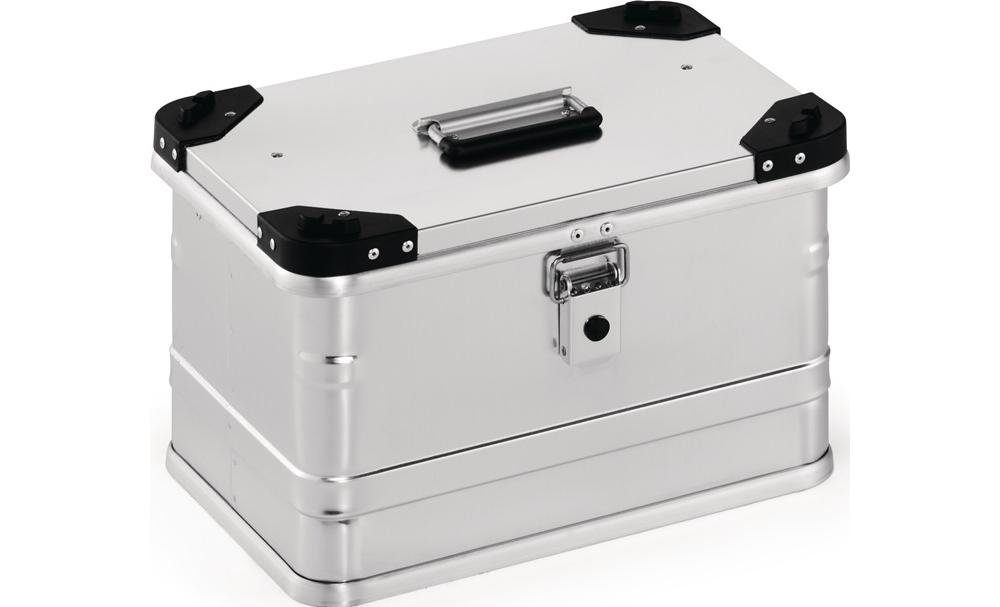 Aufbewahrungsbox Aluminiumbox L432xB335xH277mm 29 l mit Klappverschluss und  Stapelecken