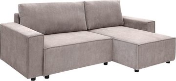 ATLANTIC home collection Schlafsofa Norman, mit Cordbezug, Bettkasten und Recamiere rechts oder links montierbar