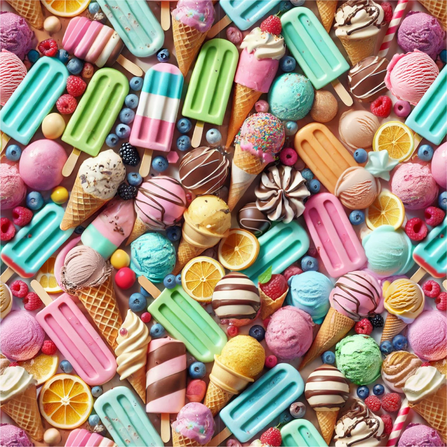 lillestoff Stoff Baumwollstoff Baumwolle Webware 3D-Optik Summer Icecream Meer, Meterware, 50 cm x 150 cm
