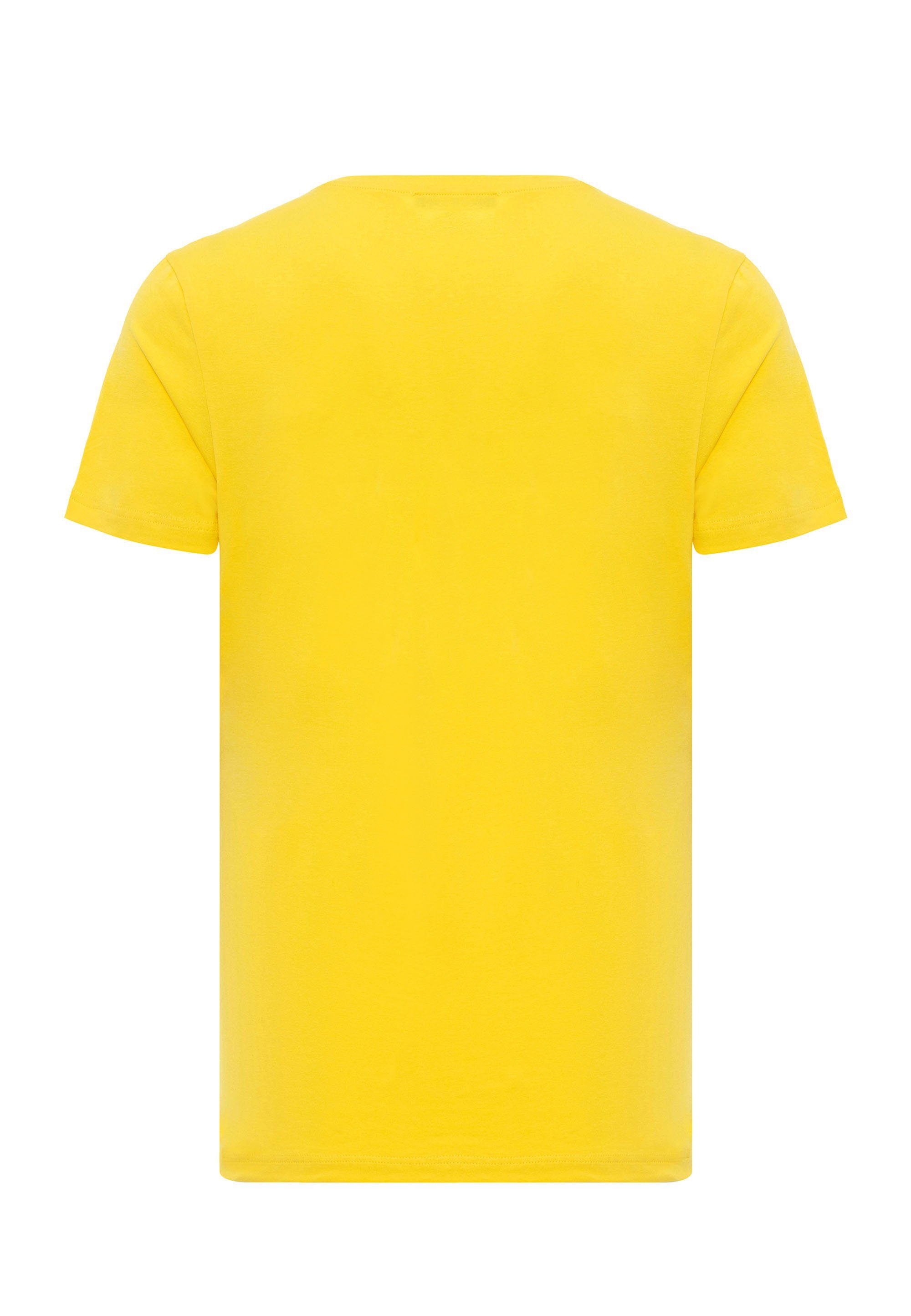 Cipo & Baxx gelb Marken-Schriftzug trendigem T-Shirt mit