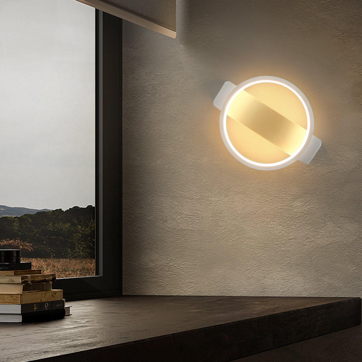 ZMH LED Wandleuchte Innen Modern LED Wandlampe 7W Warmweiß 3000K, 1 Stück, LED fest integriert, Warmweiß, Modern LED Wandlampe