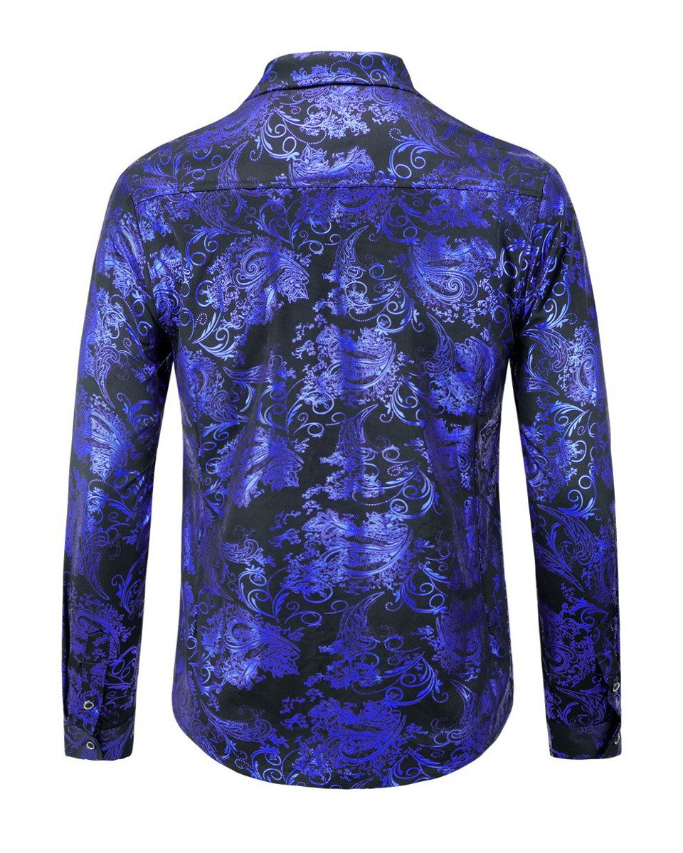 Allthemen Langarmhemd Herren Jacquard Oberteile glitzes Freizeithemd für Ho günstig online kaufen