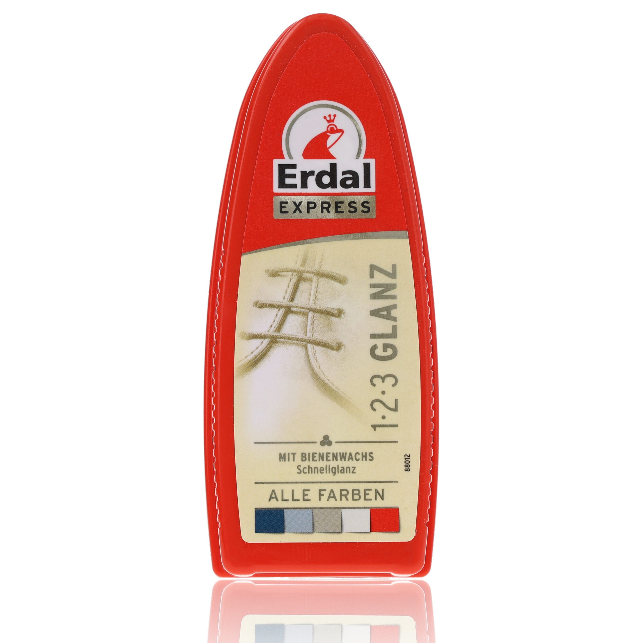 Erdal Erdal 1-2-3 Glanz mit Schwamm farblos Schuhreiniger (zieht schnell ein & intensiviert die Farbe, [1-St. verleiht jeder Farbe sofortigen, intensiven Glanz Hochwertige Pflege & Sofortglanz für Glattleder)