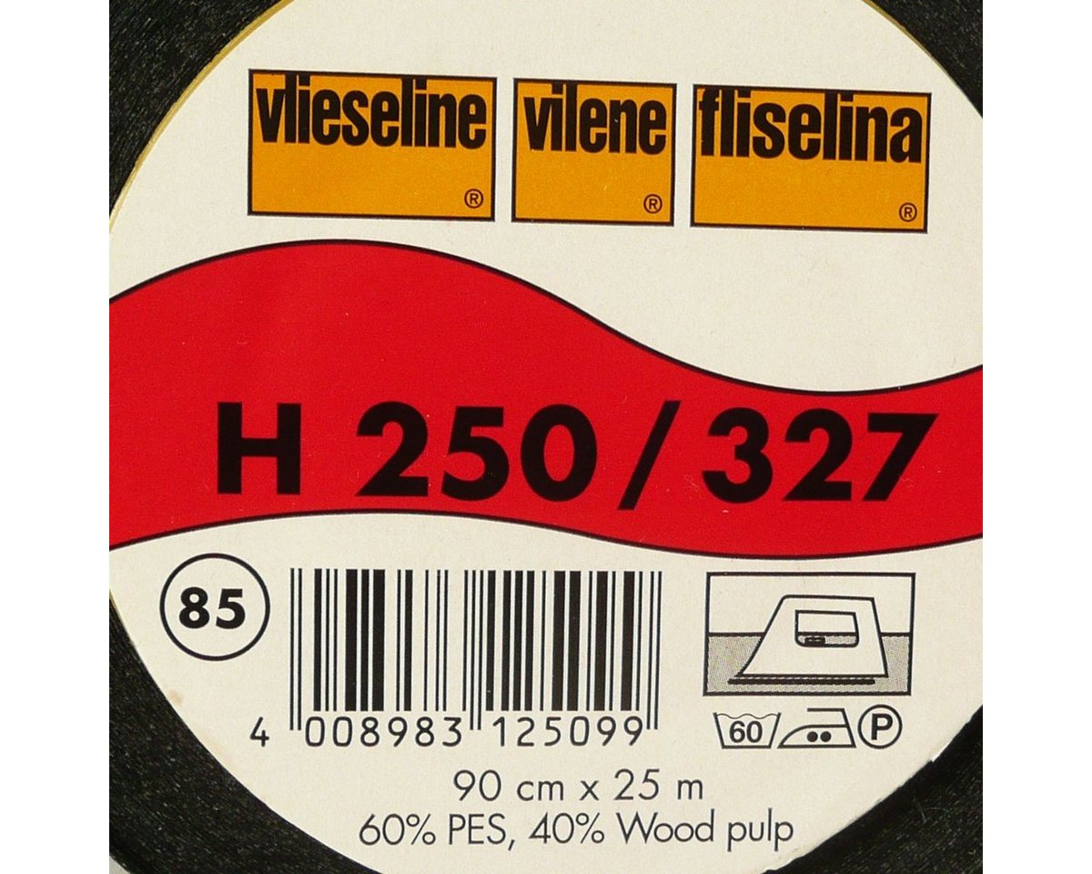 Thumbnail - SCHÖNER LEBEN. Stoff Vlieseline Bügelvlies H250 schwarz 90cm Breite