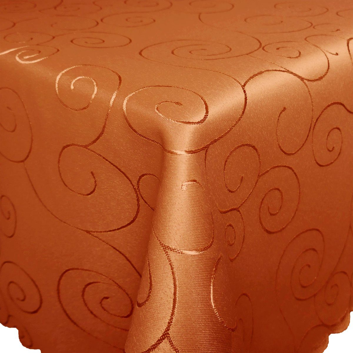 Bronze Tischdecke Ornamente ECKIG Tischdecke Seidenglanz günstig online kaufen