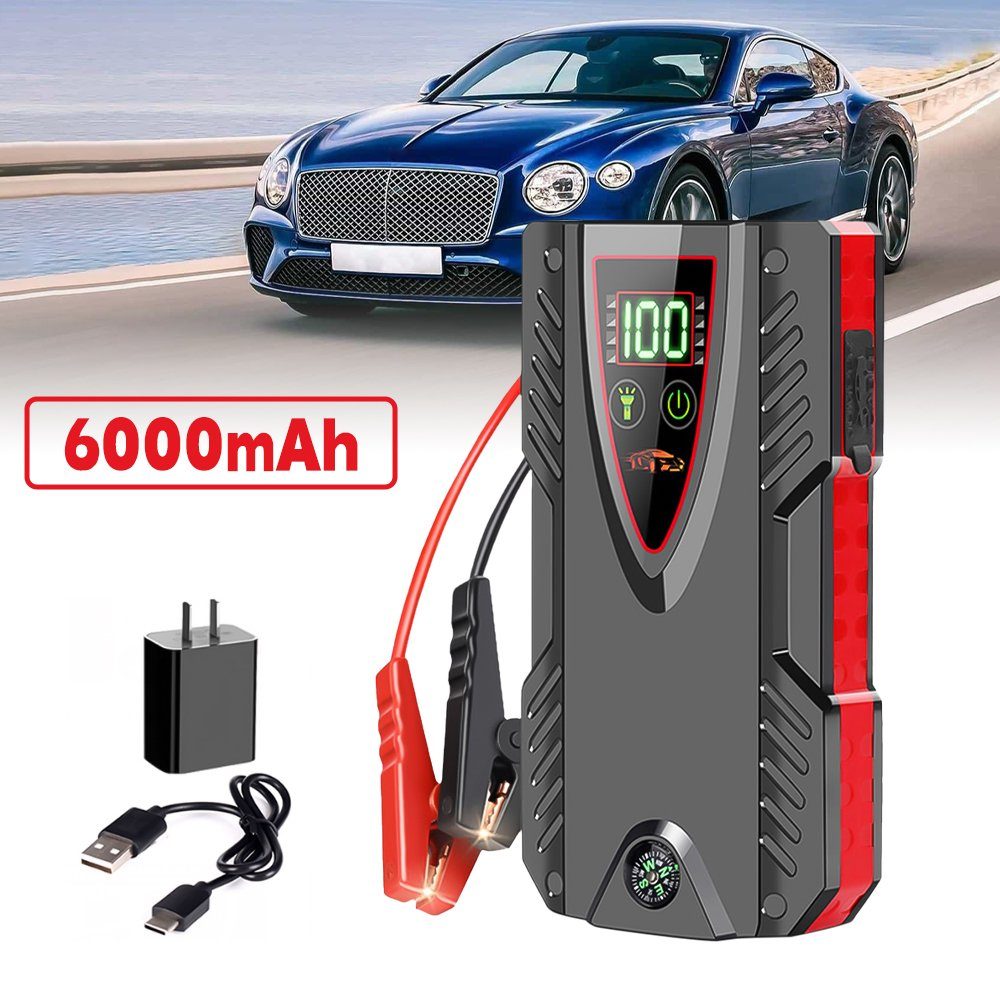 MDHAND 6000mAh Tragbare Stromversorgung Autobatterie-Ladegerät (1-tlg., für Benzinfahrzeuge bis zu 12V/6.0)