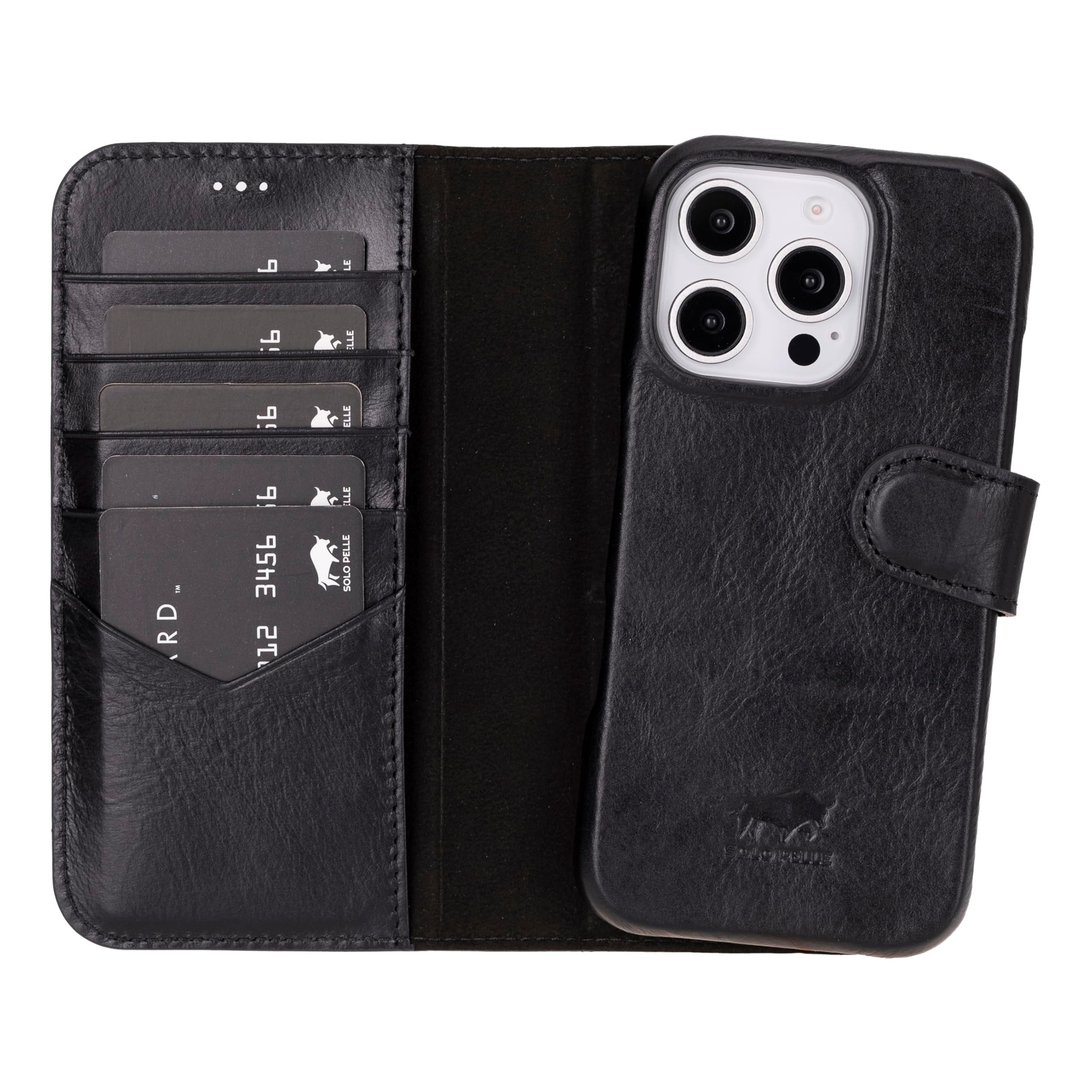 Solo Pelle Smartphonetasche Lederhülle für iPhone 16 Pro 6.3 Zoll inkl. Kartenfächer