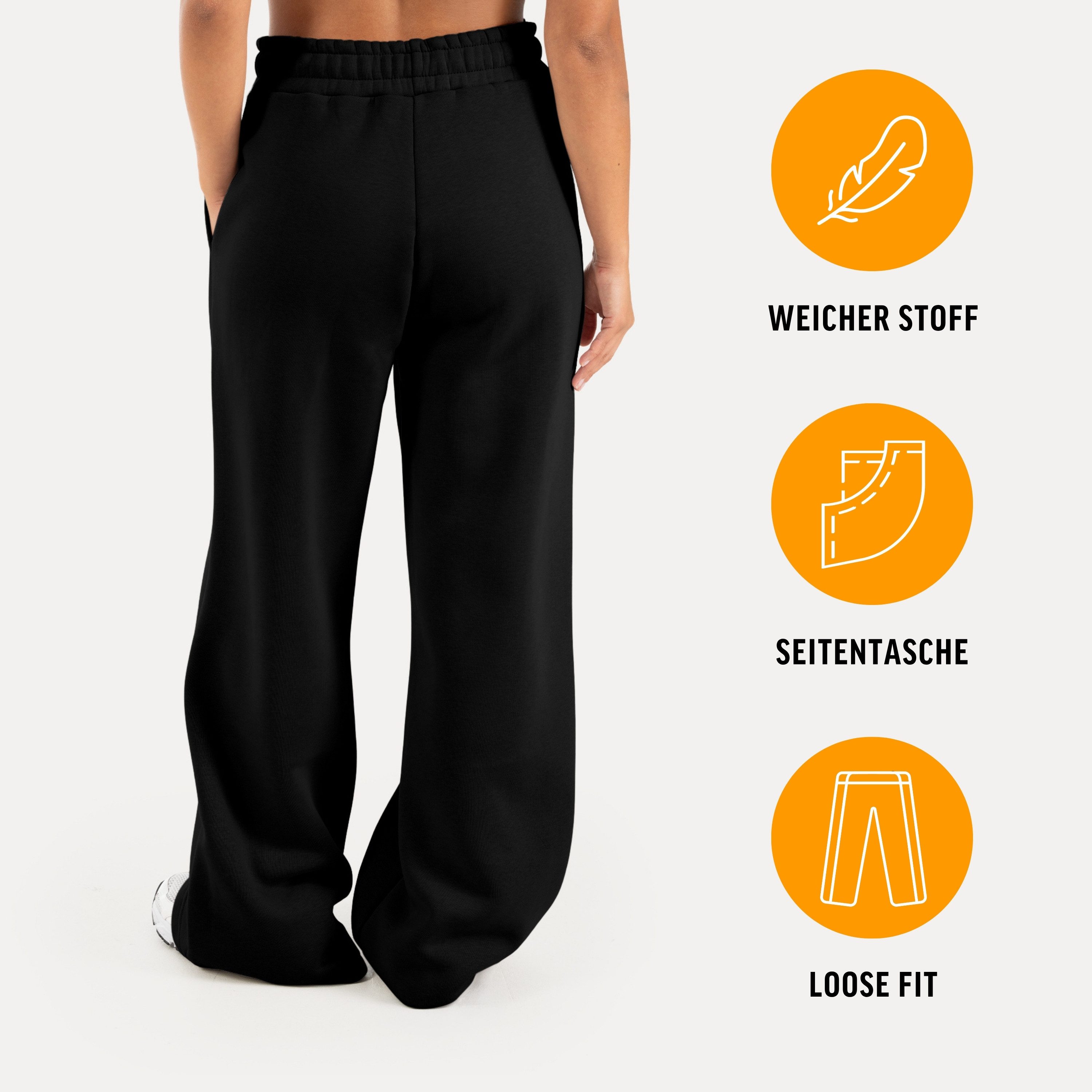 Smilodox Jogginghose Zadie Sweatpants Damen, Loose Fit, Wide Leg, für Gym & Freizeit aus Baumwolle, Slip-On, weich, elastisch, Komfort