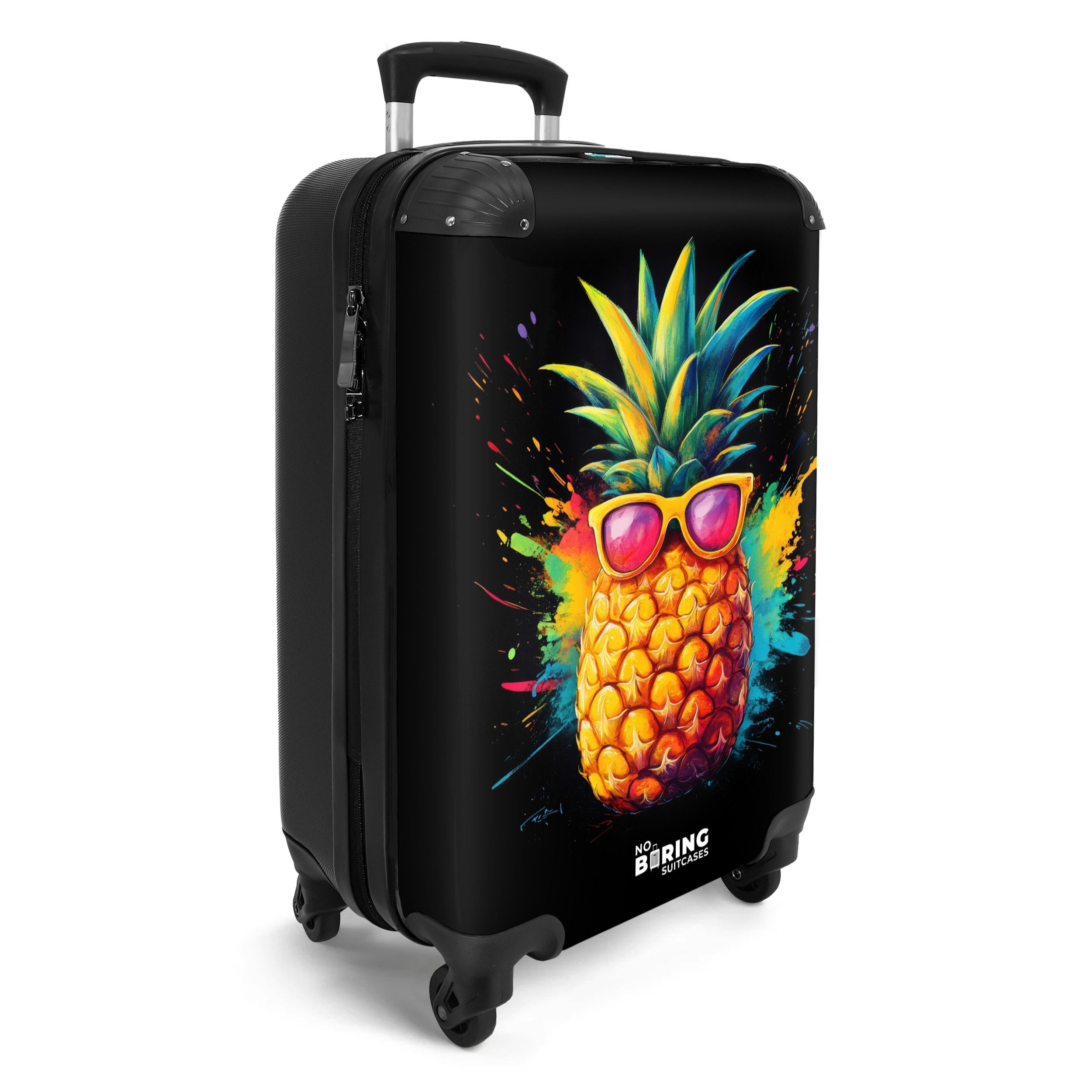 NoBoringSuitcases.com© Hartschalen-Trolley Sommerananas mit Sonnenbrille 55 günstig online kaufen