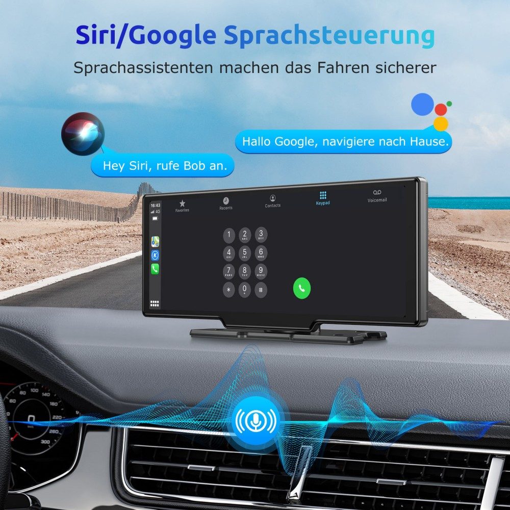 Volam Carplay Mit 2.5K Dashcam Auto Vorne Hinten,1080P Rückfahrkamera