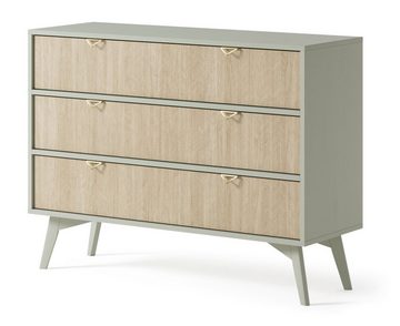 MOEBLO Kommode Abeto Kommode S 106 (Moderne Sideboard mit Schubladen Highboard Goldene Türgriffe), (BxHxT):106x80x38 cm