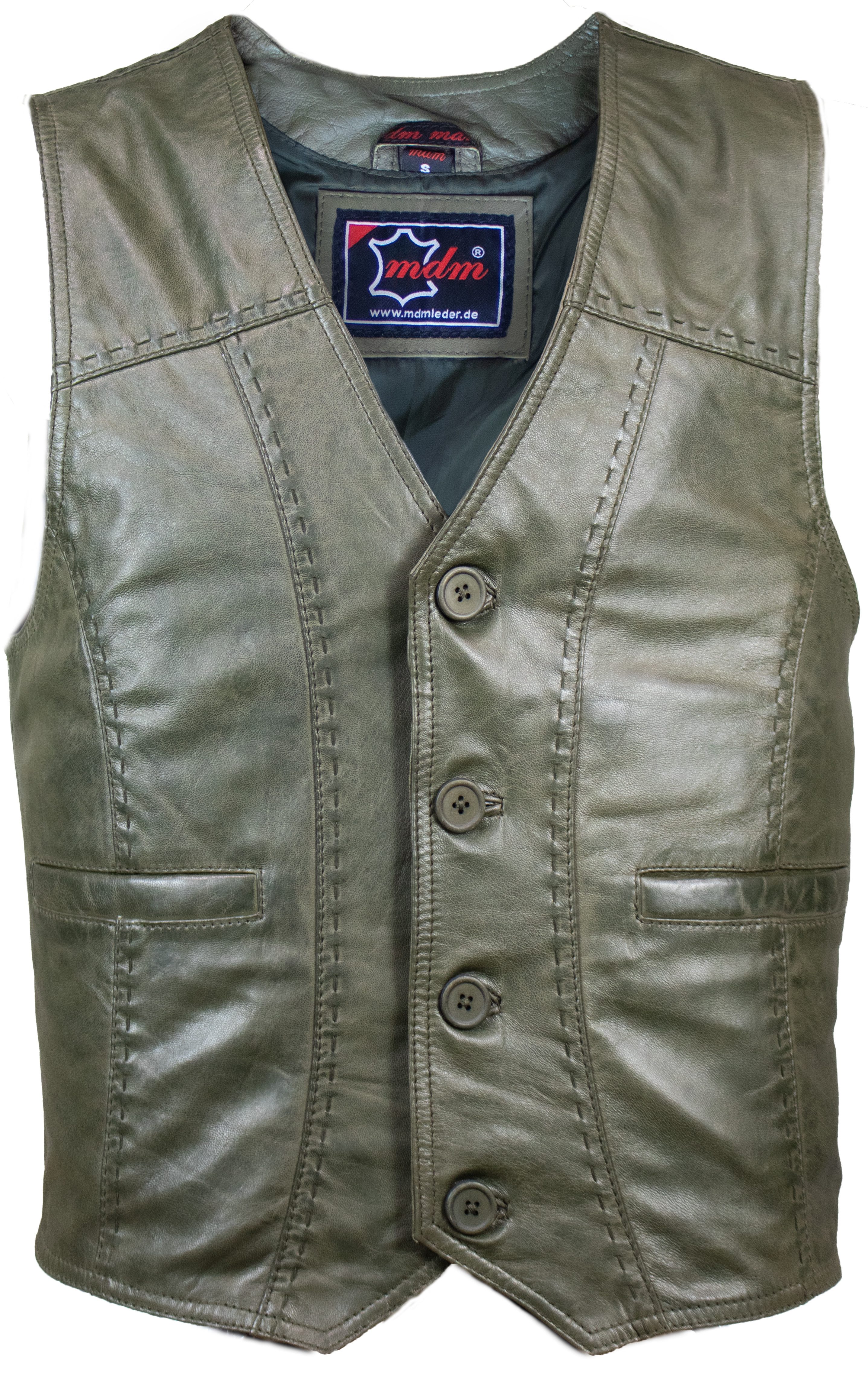 MDM Lederweste Klassische Herren Lederweste aus Lamm Nappa leder günstig online kaufen
