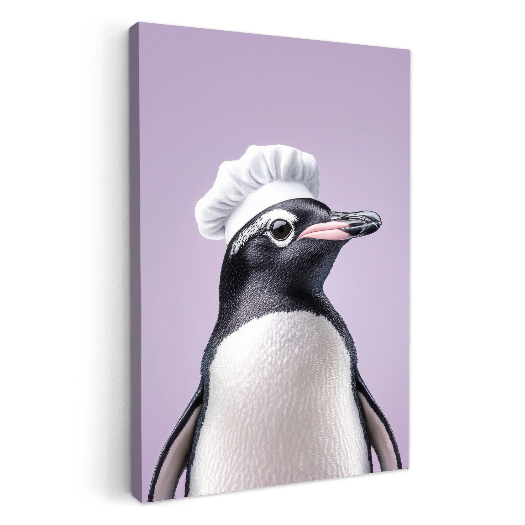 OneMillionCanvasses® Leinwandbild Pinguin - Kochmütze - günstig online kaufen