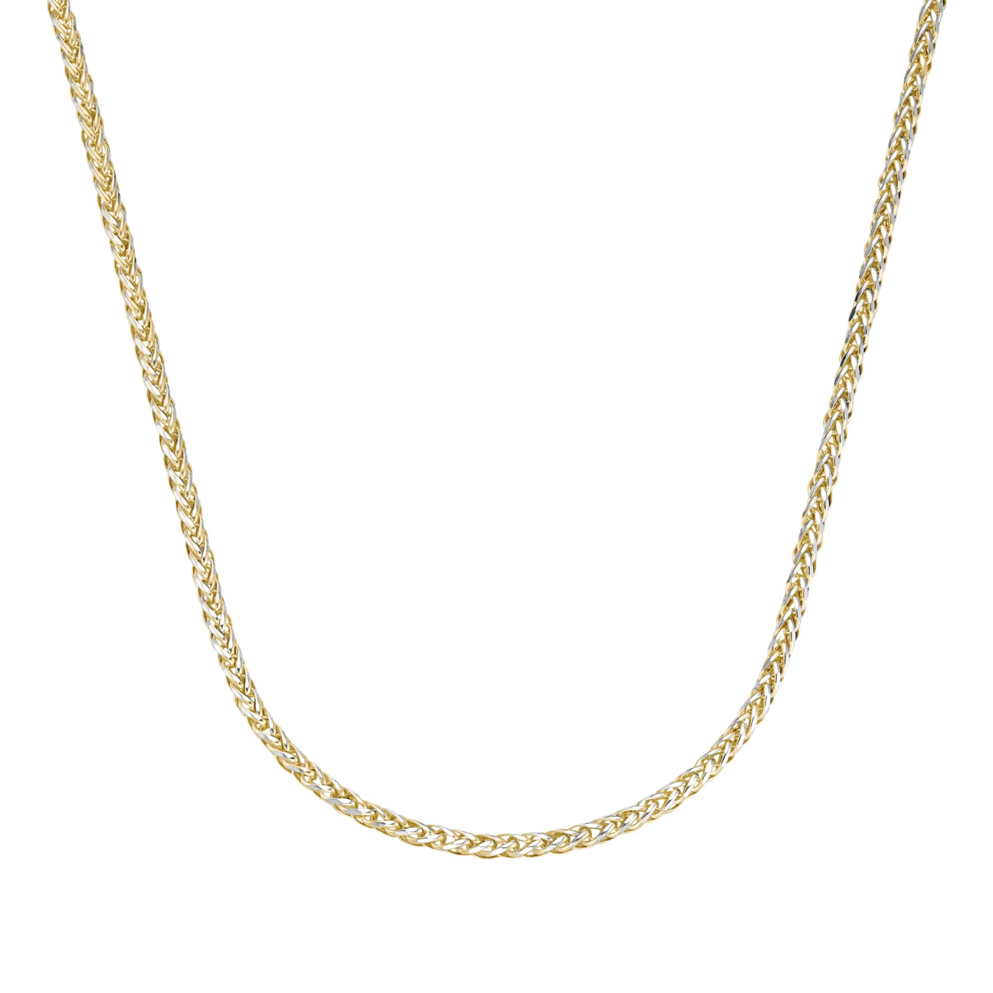 Luigi Merano Goldkette in Zopfketten-Muster bicolor, Gold 585
