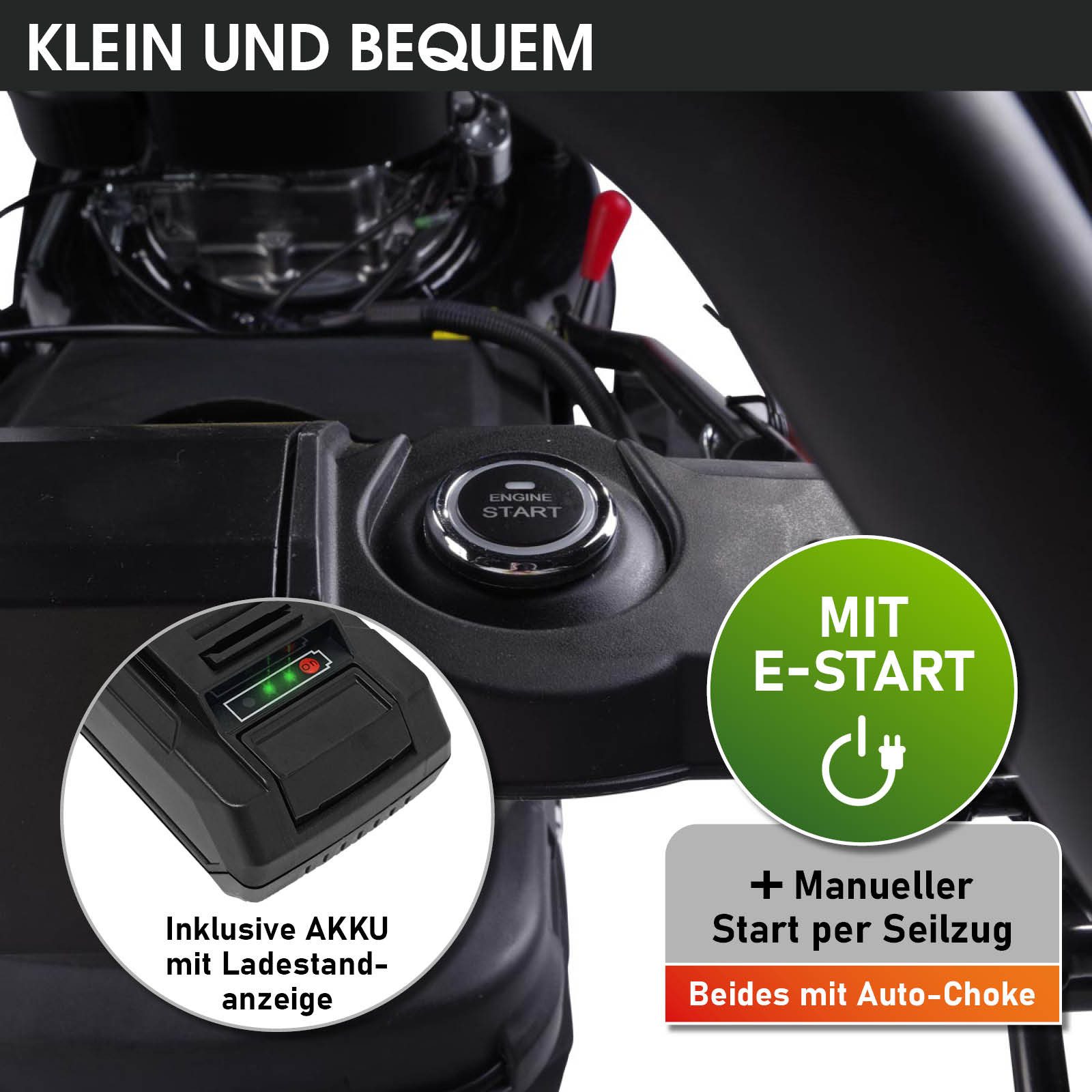 BRAST Benzinrasenmäher 3,0kW (4,1PS) mit Antrieb, 41 cm Schnittbreite, TÜV geprüft, 4 Takt OHV Motor, 40L Fangkorb, massives Stahlgehäuse