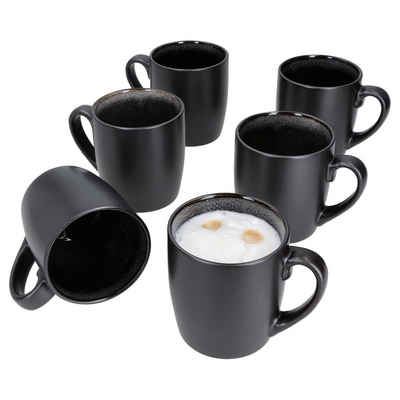 MamboCat Becher »6er Set Kaffeebecher Zakynthos Reactive Glaze Grey Black - 24321864«