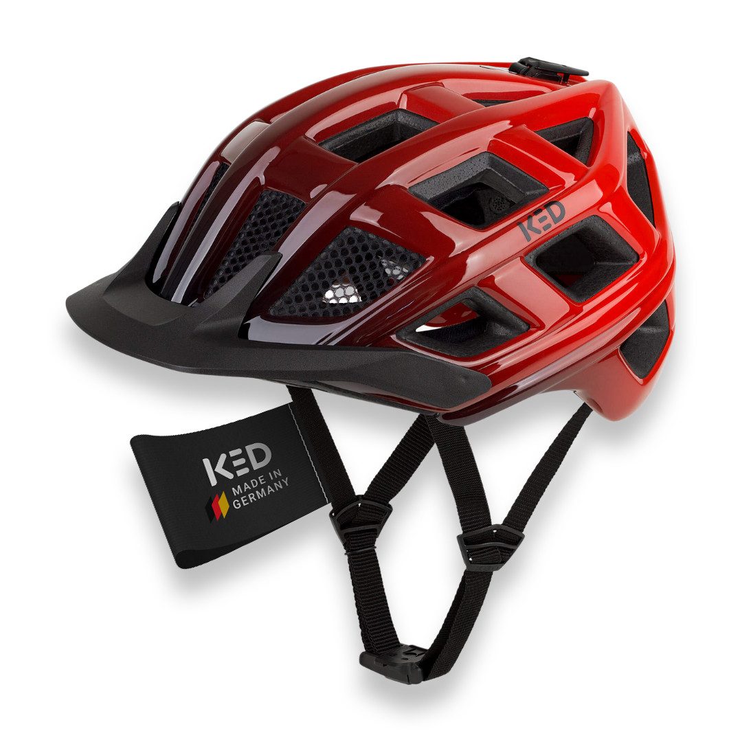 KED Mountainbikehelm Crom Fahrradhelm, Mit LED Rücklicht, FIDLOCK Verschluss, Insektenschutznetz