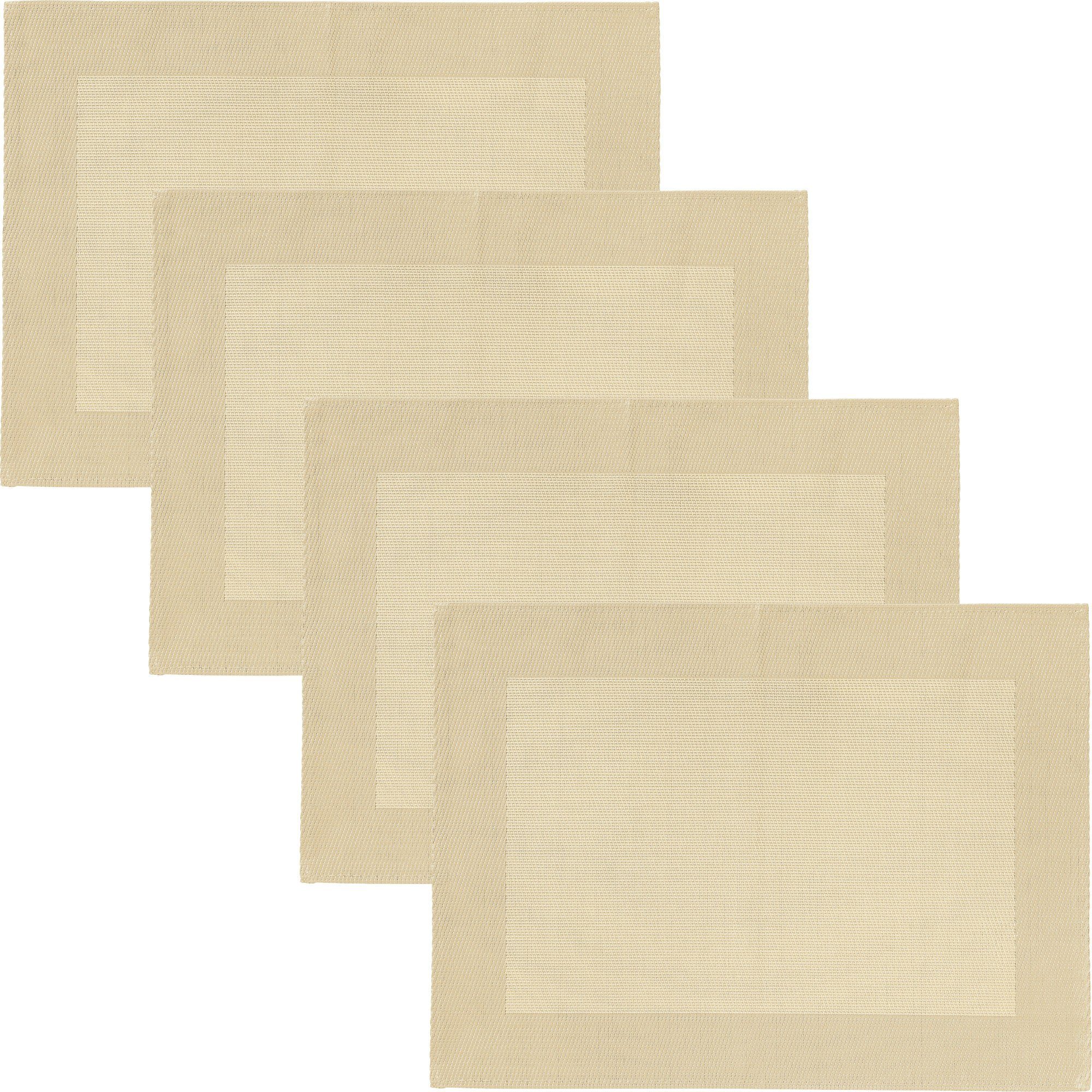 Platzset, Tischset 4er-Pack, Erwin Müller, (4-St), Uni beige