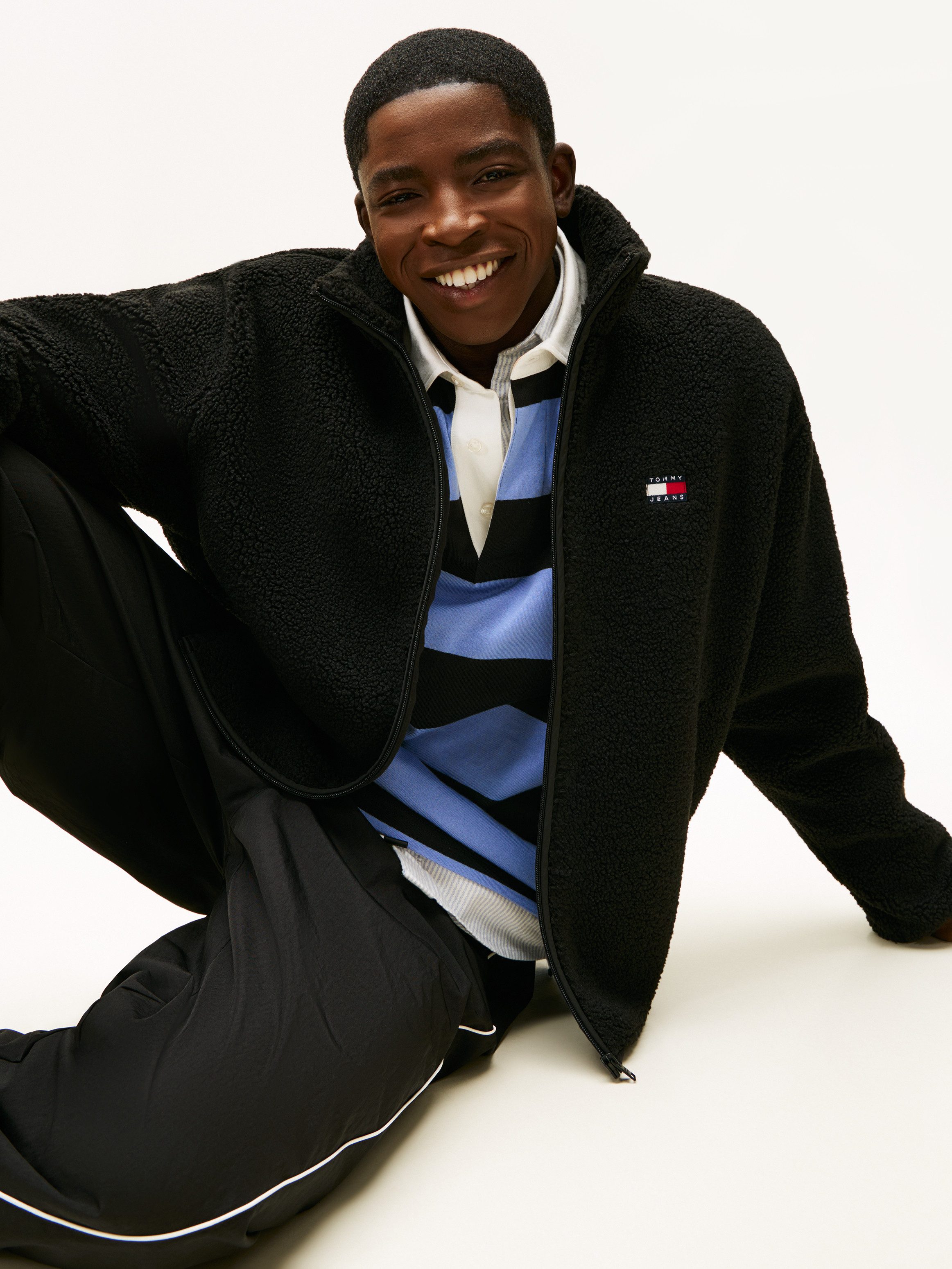 Tommy Jeans Fleecejacke TJM BADGE TEDDY Stehkragen, Teddyfleece, relaxed fi günstig online kaufen