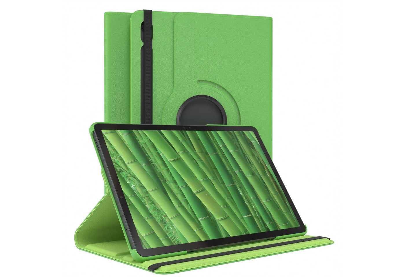 EAZY CASE Tablet-Hülle Rotation Case für Galaxy Tab S10 FE 10,9 Zoll, Tabletcover Case Hardcover Flipcover zum Aufstellen Klapp-Case Grün