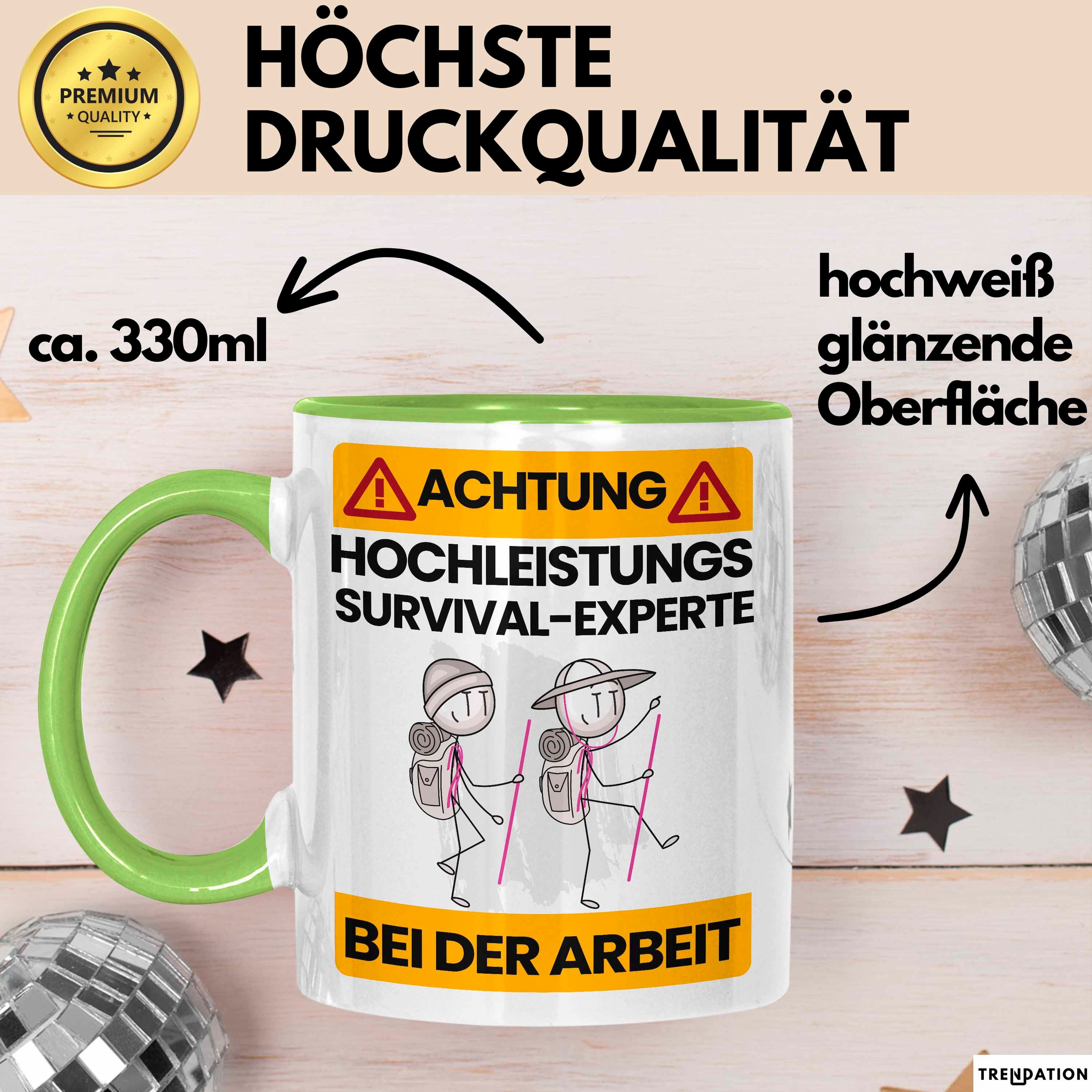 Trendation Tasse Survival-Experte Tasse Geschenk Lustiger Spruch Geschenkidee für Survi