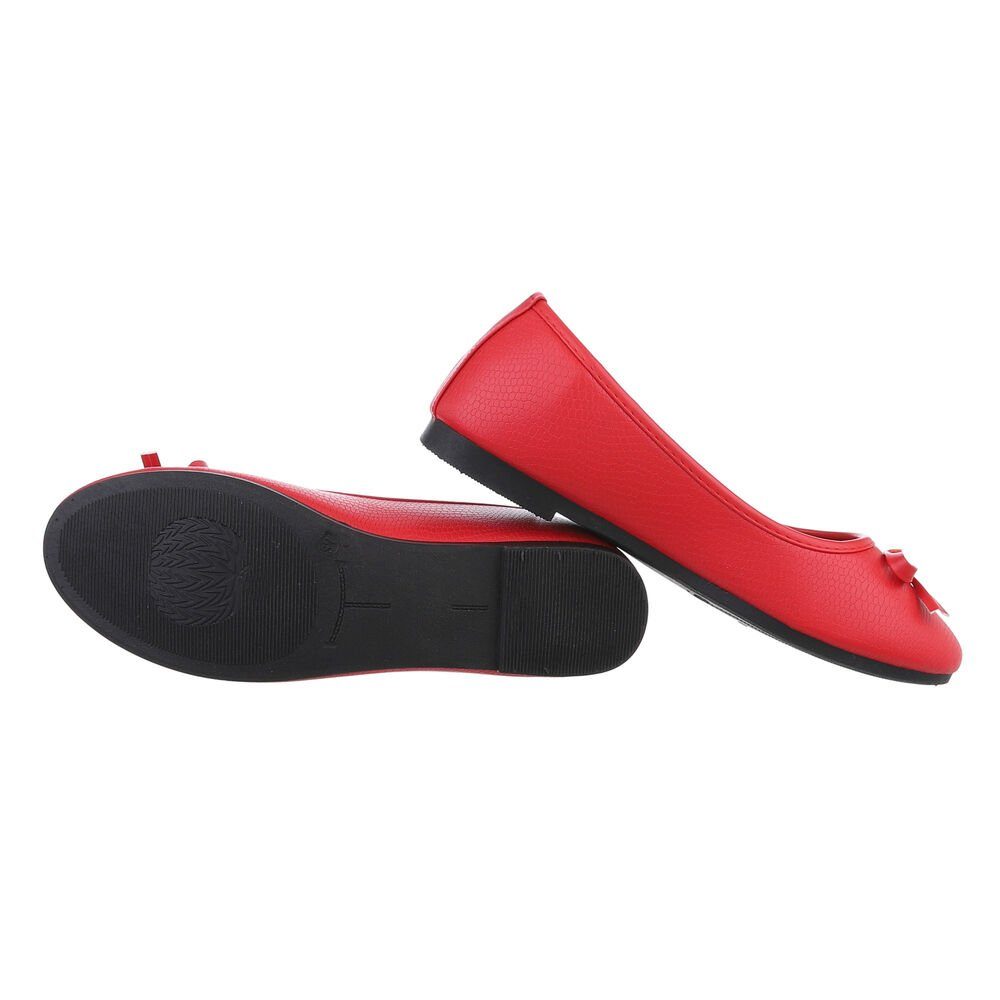 Ital-Design Damen Freizeit Ballerina (85894018) Blockabsatz Klassische Ballerinas in Rot
