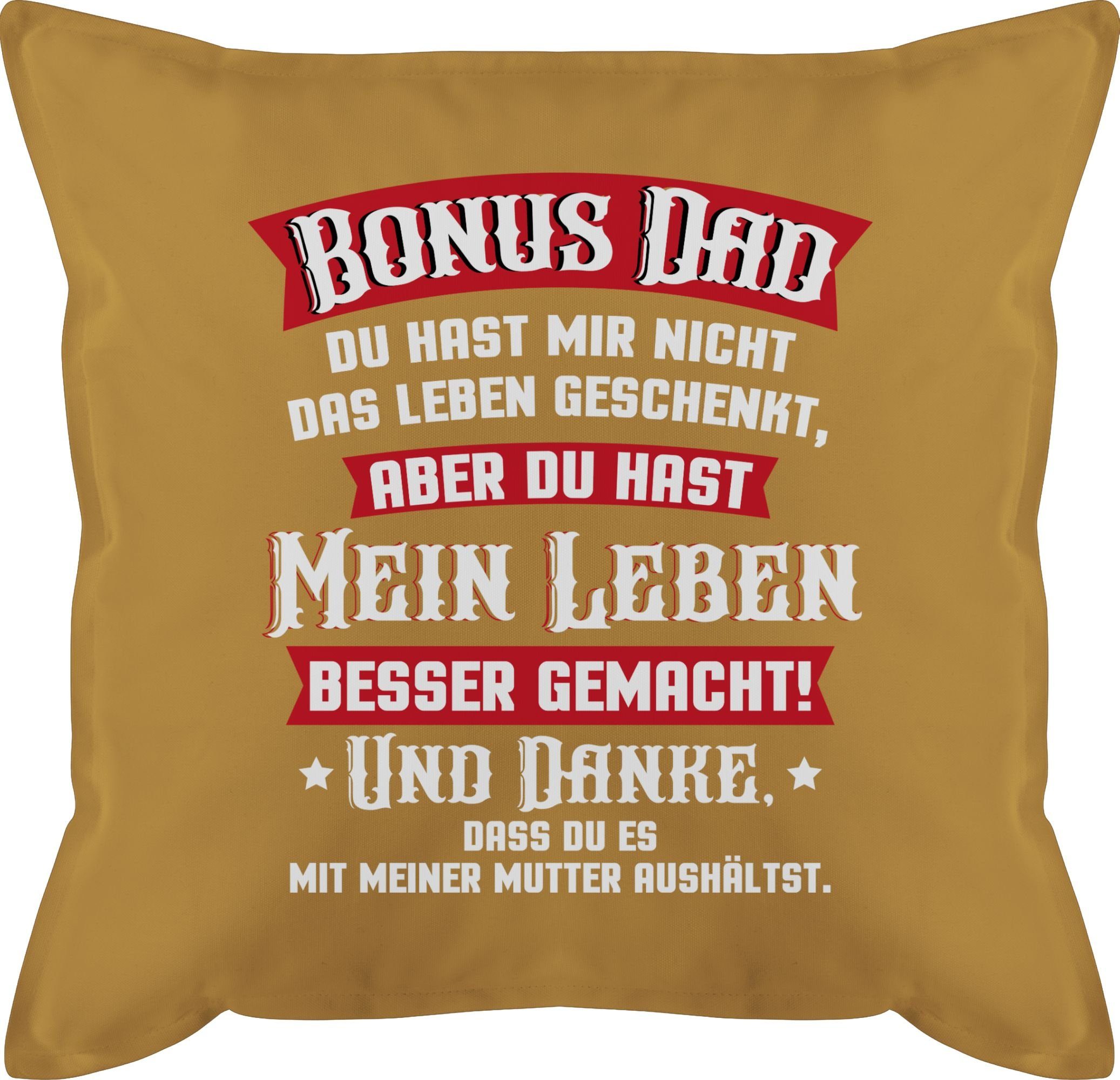 Shirtracer Dekokissen Bonus Dad - rot/weiß, Vatertagsgeschenk Kissen