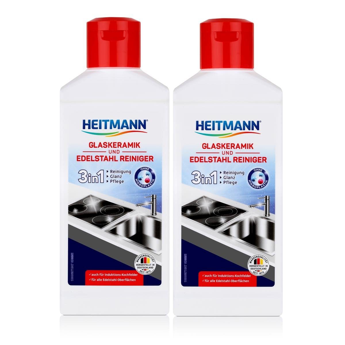 HEITMANN Heitmann Glaskeramik Edelstahl Reiniger 250ml - Intensivreiniger (2er Küchenreiniger