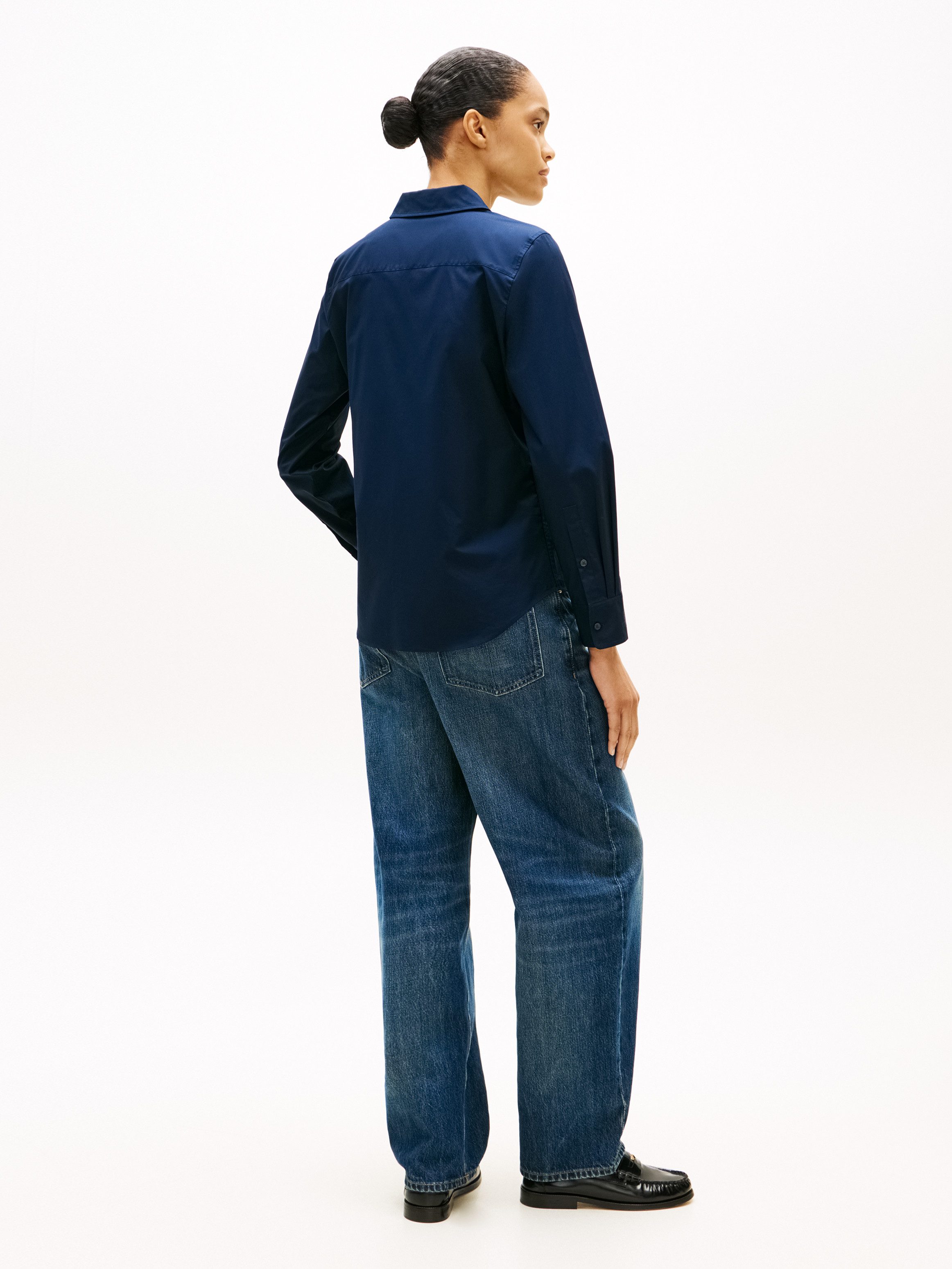 Tommy Hilfiger Hemdbluse STRETCH REGULAR LS SHIRT mit gesticktem Tommy Hilfiger Logo, Regular Fit